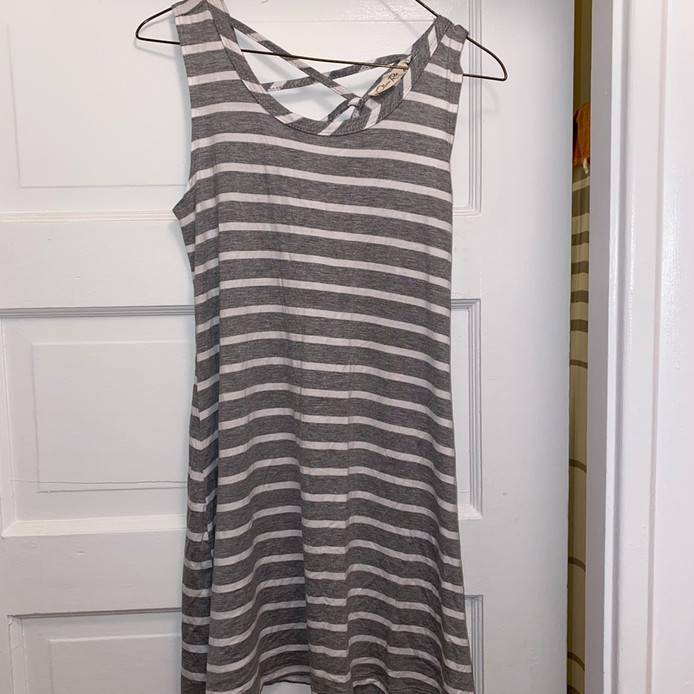 Grey and white striped dress!